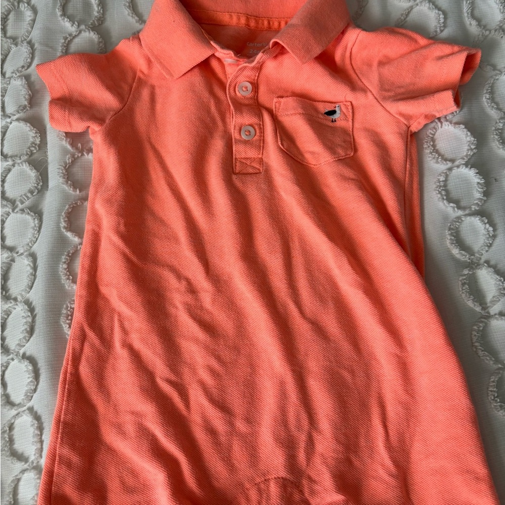 Carter's Vibrant Coral Polo Shirt